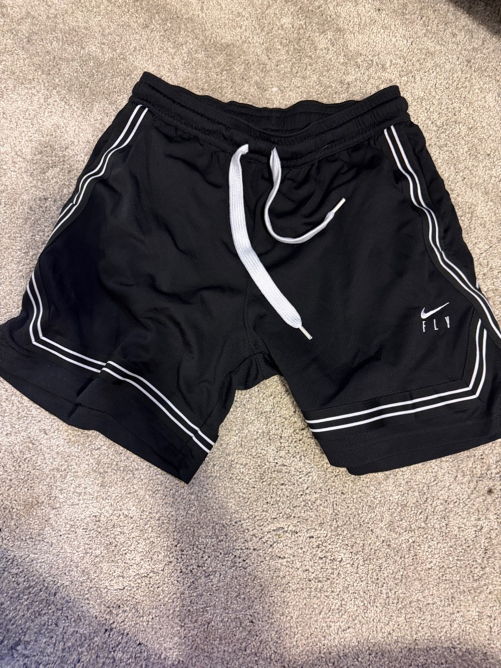 Nike Black Men’s Athletic Shorts with White Trim